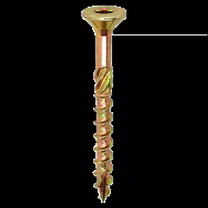 Woodies 61440272 Vis à panneaux d&rsquo;aggloméré Ultimate – zinguée jaune – tête fraisée – filetage partiel – TX20 – 4.0 x 25mm (200pcs)
