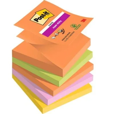 Z-Notes repositionnables Post-it Boost 76 x 76 mm coloris assorties – 5 blocs de 90 feuilles